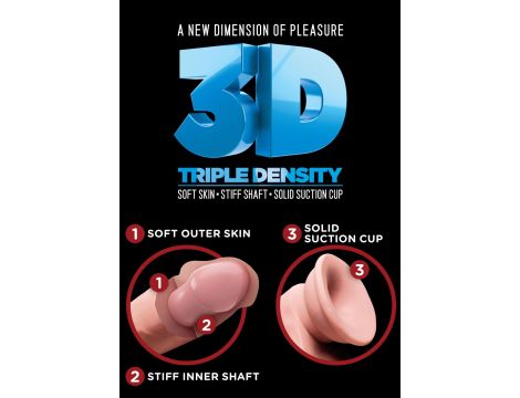 3D Triple Density Cock 7 inch Light skin tone - 7