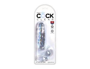 King Cock 6 Inch Cock w Balls Transparent - image 2