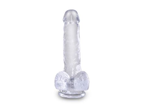 King Cock 6 Inch Cock w Balls Transparent - 3