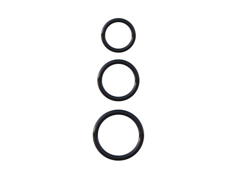 Silicone 3-Ring Stamina Set Black