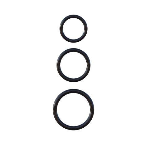 Silicone 3-Ring Stamina Set Black