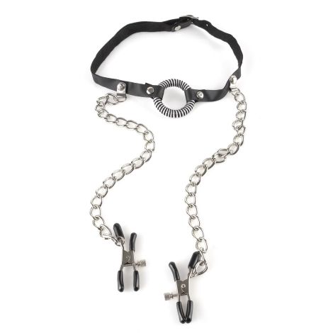 O-Ring Gag Nipple Clamps Black