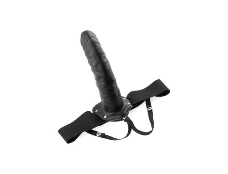 8 Inch Hollow Strap-On Black