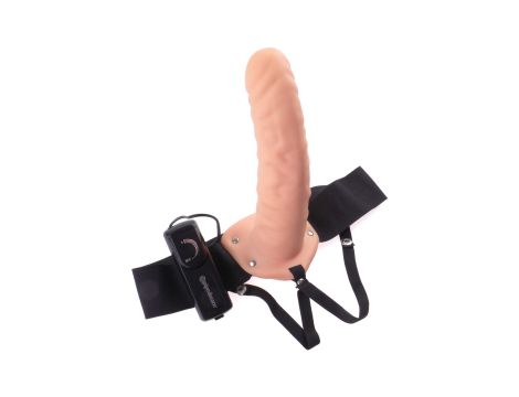 8 Inch Vibr. Hollow Strap-On Light skin tone