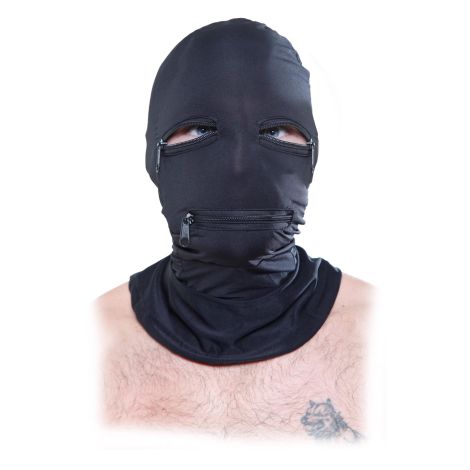 Zipper Face Hood Black