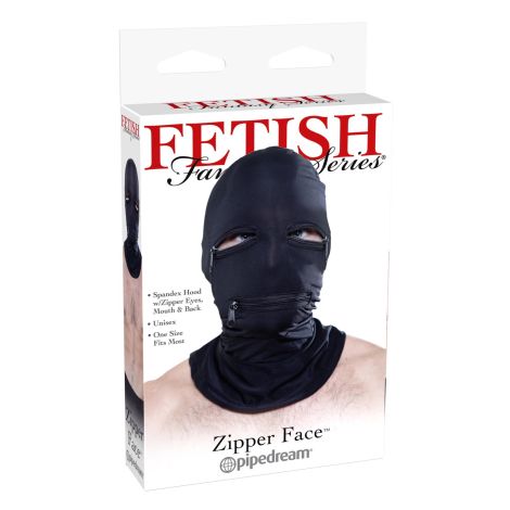 Zipper Face Hood Black - 2