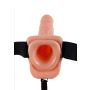 7in. Vibrating Hollow Strap-On Light skin tone - 4