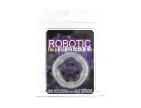 Robotic Beaded Cockring Transparent - 2