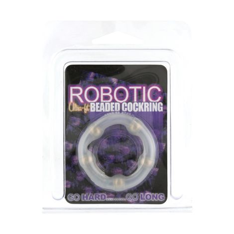 Robotic Beaded Cockring Transparent - 2