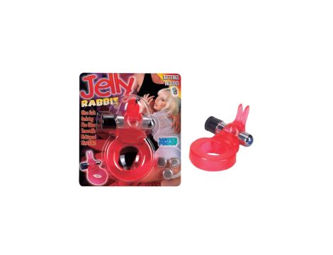 Jelly Rabbit Cockring Red - 3