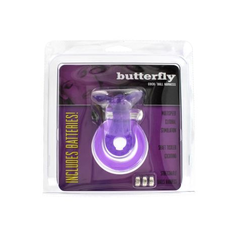 Cock & Ball Ring Butterfly Purple - 2