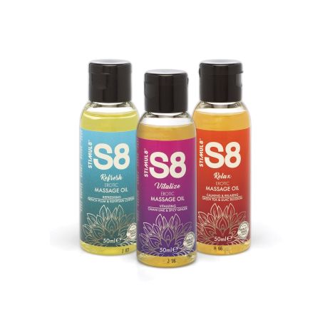 S8 Massage Oil Box 3x 50ml Multi flavour - 2