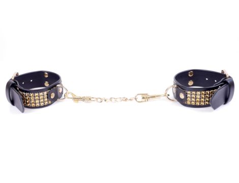 Fetish B - Series Handcuffs with cristals 3 cm Gold - 4