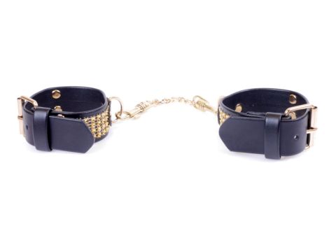 Fetish B - Series Handcuffs with cristals 3 cm Gold - 5