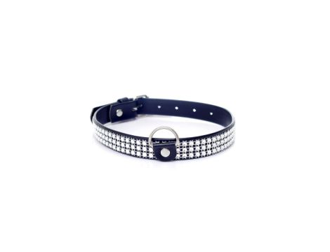 Fetish B - Series Collar with crystals 2 cm silver