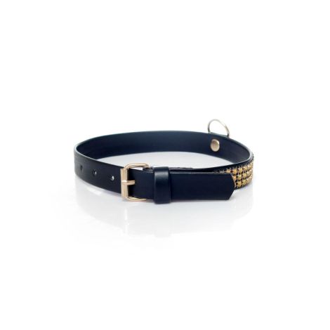 Fetish B - Series Collar with crystals 2 cm gold - 3