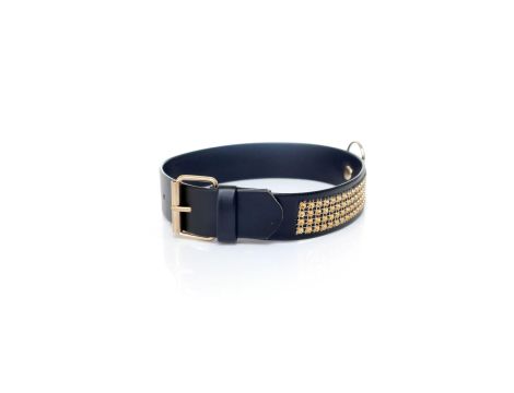 Fetish B - Series Collar with crystals 3 cm gold - 4