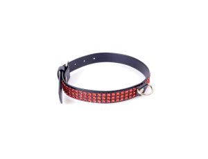 Fetish B - Series Collar with crystals 2 cm Red Line - image 2