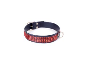 Fetish B - Series Collar with crystals 3 cm Red Line - image 2