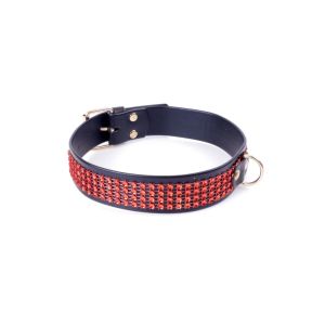 Fetish B - Series Collar with crystals 3 cm Red Line - image 2