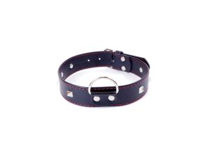 Fetish B - Series Collar with studs 3 cm Red Line