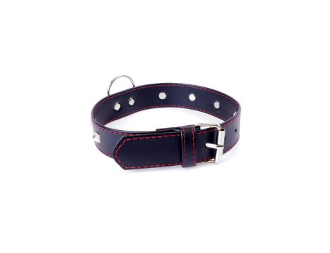 Fetish B - Series Collar with studs 3 cm Red Line - 2