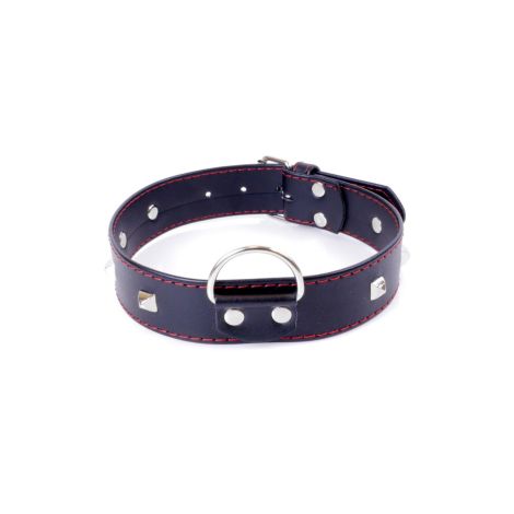 Fetish B - Series Collar with studs 3 cm Red Line