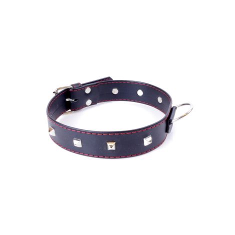 Fetish B - Series Collar with studs 3 cm Red Line - 3