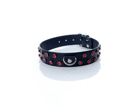 Fetish B - Series - Collar 3 cm. red crystal