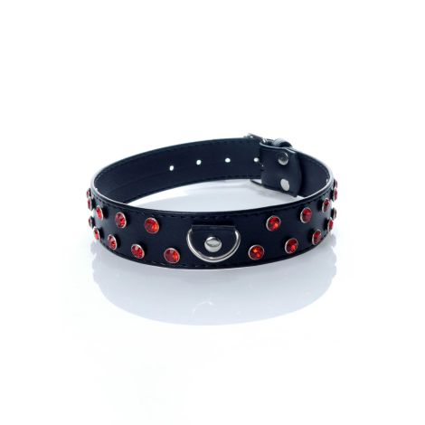 Fetish B - Series - Collar 3 cm. red crystal