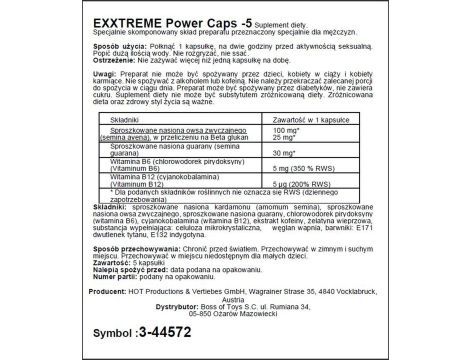 Supl.diety-eXXtreme power caps 1x5stk. - 2