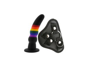 COLOURFUL LOVE STRAP ON SOLID DILDO - image 2