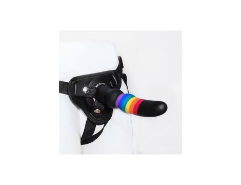 COLOURFUL LOVE STRAP ON SOLID DILDO - 4