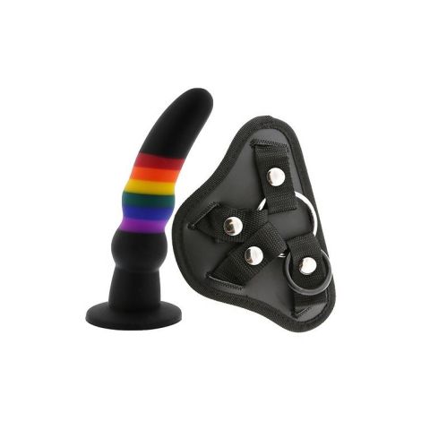 COLOURFUL LOVE STRAP ON SOLID DILDO - 2