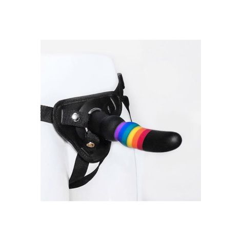 COLOURFUL LOVE STRAP ON SOLID DILDO - 4