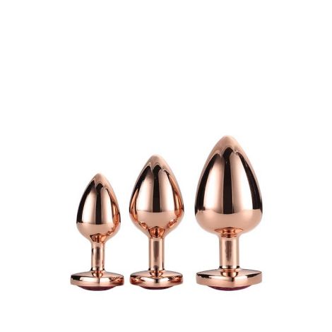 GLEAMING LOVE ROSE GOLD PLUG SET - 3