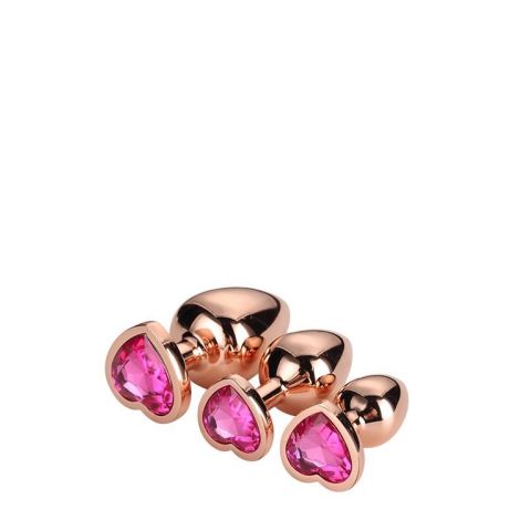 GLEAMING LOVE ROSE GOLD PLUG SET - 4