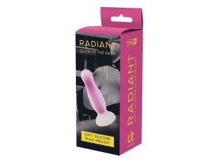 RADIANT SOFT SILICONE GLOW IN THE DARK PLUG MEDIUM PURPLE