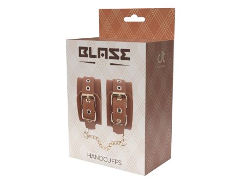 BLAZE ELITE HAND CUFFS COGNAC VEGAN LEATHER