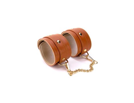 BLAZE ELITE HAND CUFFS COGNAC VEGAN LEATHER - 3