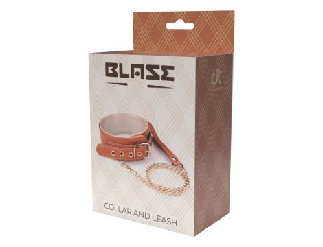 BLAZE ELITE COLLAR AND CHAIN COGNAC VEGAN LEATHER