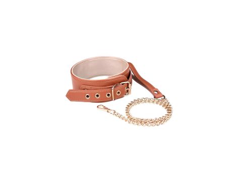 BLAZE ELITE COLLAR AND CHAIN COGNAC VEGAN LEATHER - 2