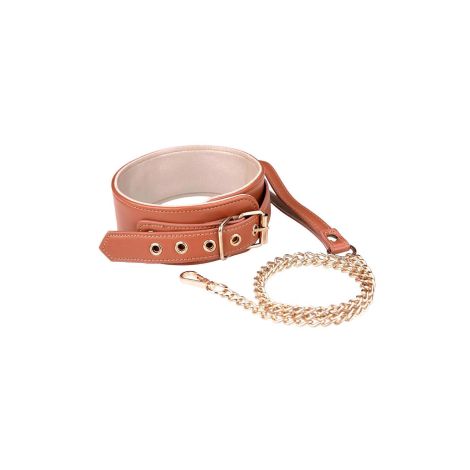 BLAZE ELITE COLLAR AND CHAIN COGNAC VEGAN LEATHER - 2