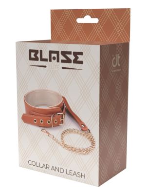 BLAZE ELITE COLLAR AND CHAIN COGNAC VEGAN LEATHER