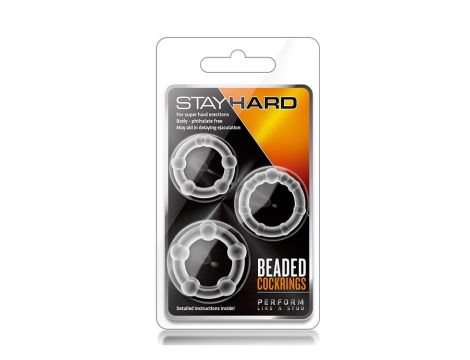 STAY HARD BEADED COCKRINGS CLEAR