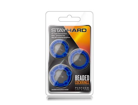 STAY HARD BEADED COCKRINGS BLUE