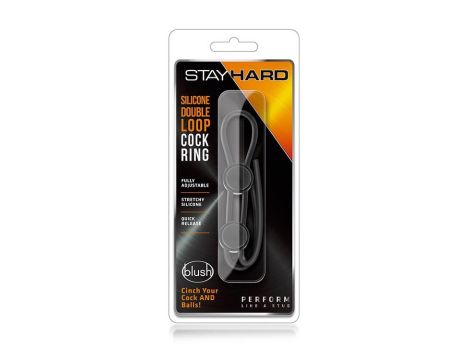 STAY HARD DOUBLE LOOP COCK RING BLACK