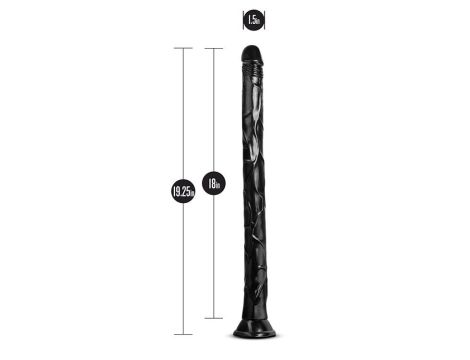 JET BLACK MAMBA 19INCH LONG DILDO BLACK - 3