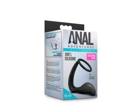 ANAL ADVENTURES COCK RING PLUG BLACK