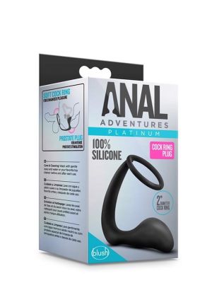 ANAL ADVENTURES COCK RING PLUG BLACK